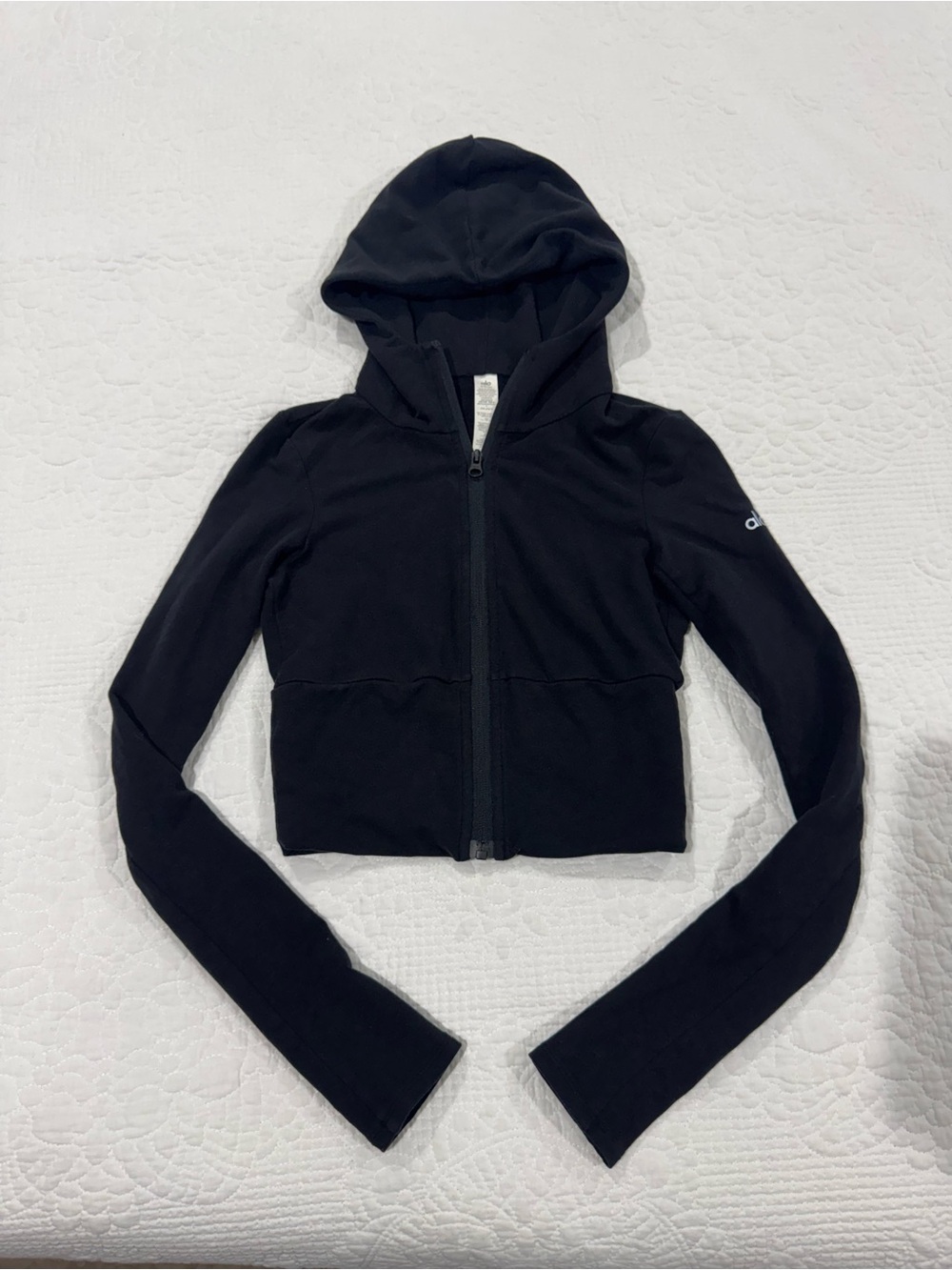 ALO Zip-Up Cropped Hoodie